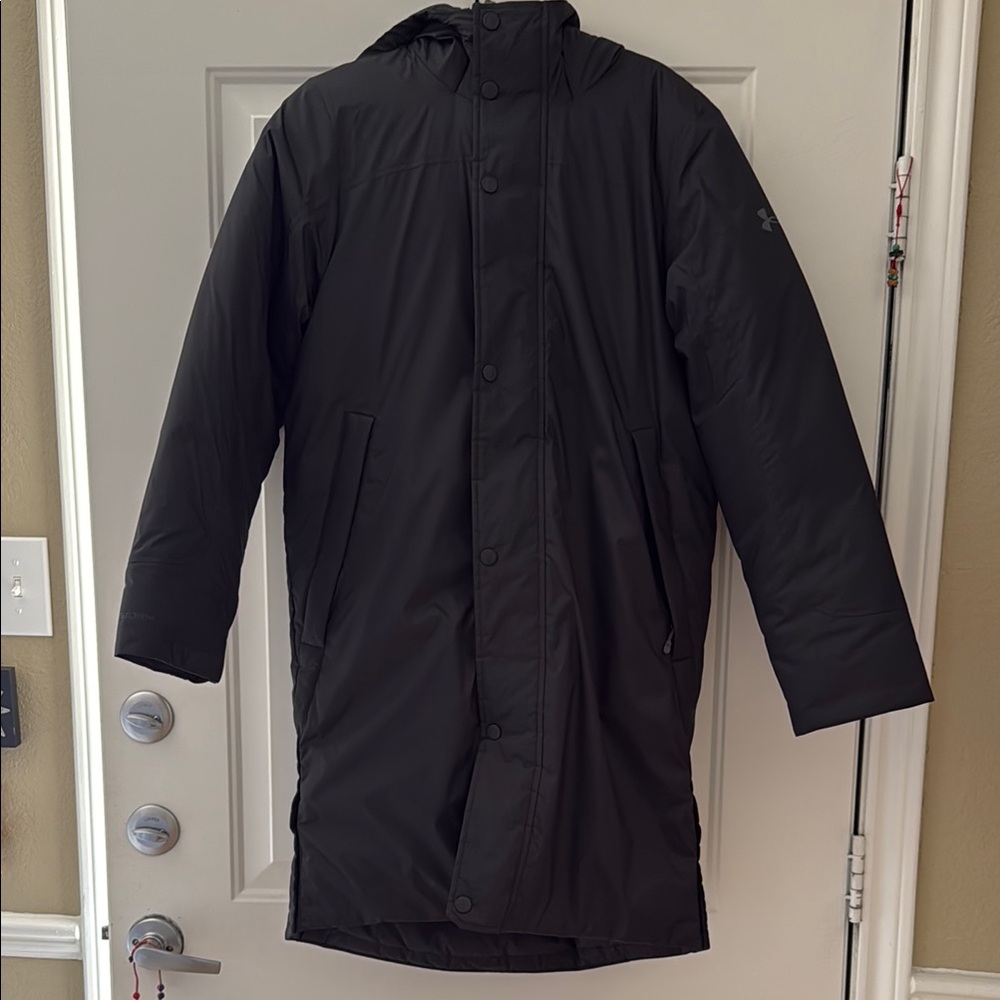 Under Armour Black Quilted Puffer Jacket with Stand-Up Collar (Never worn)